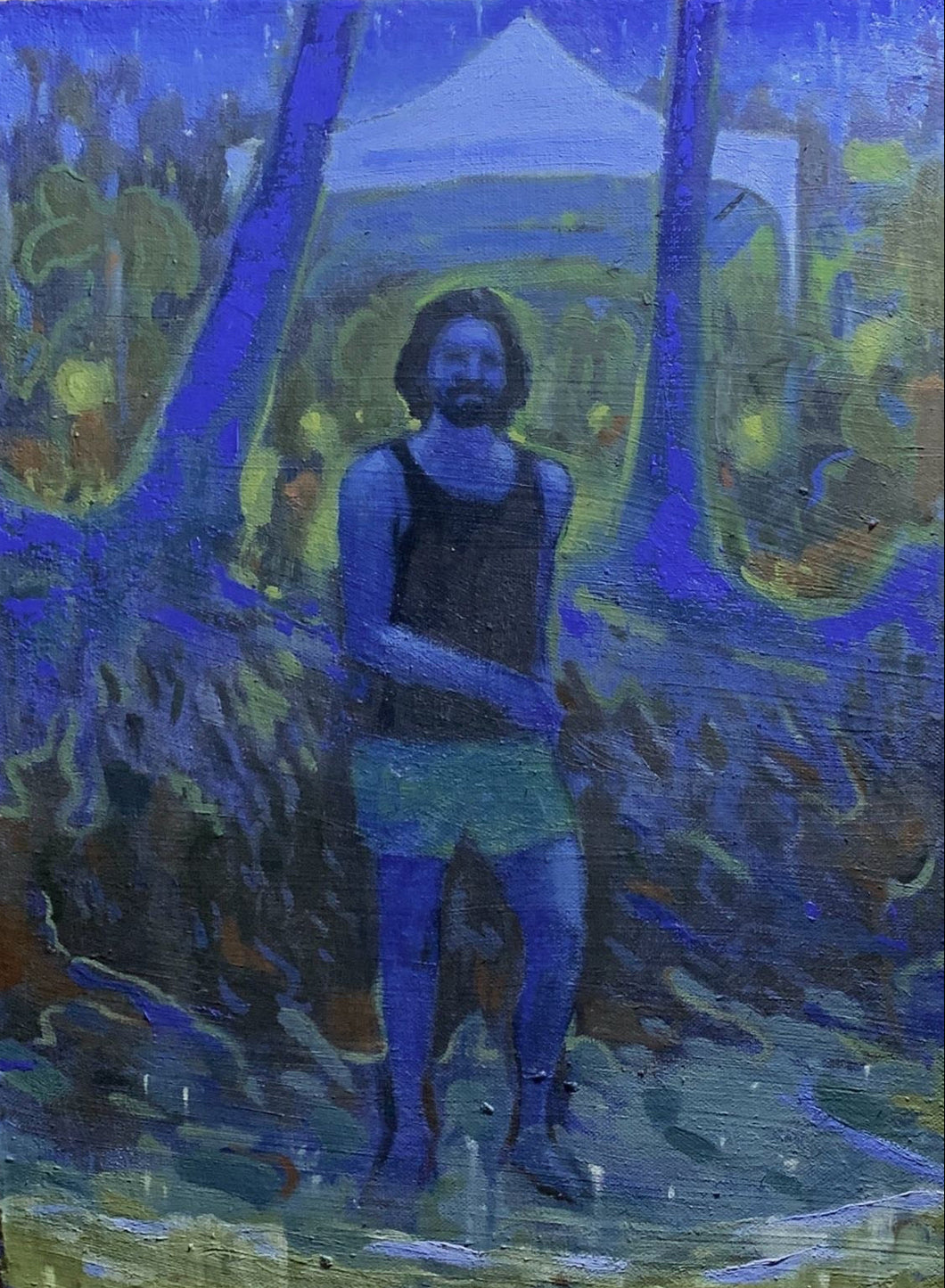 Night Beach with Figure